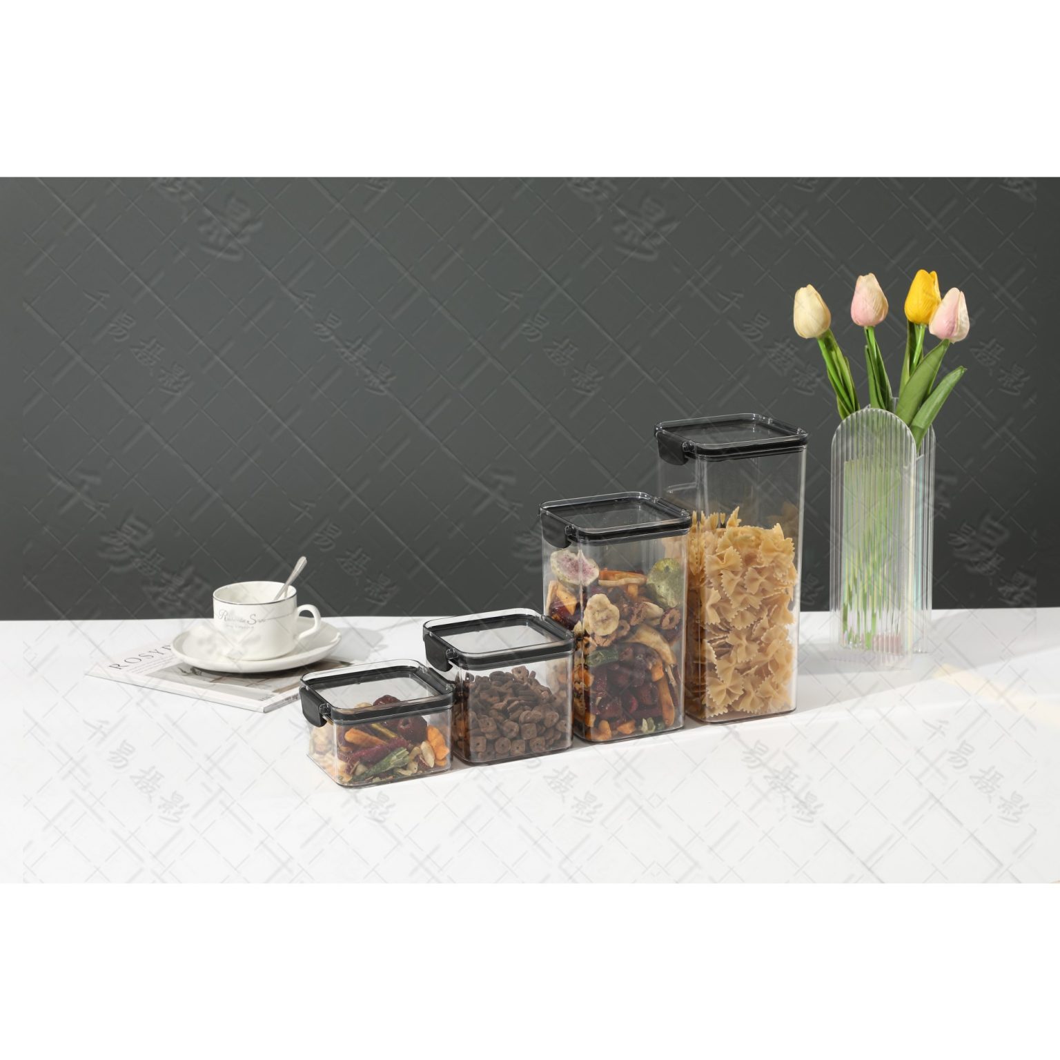 Recipient Plastic Ermetic 1300 ml, pentru Alimente/Obiecte, 10.2x18.5 cm, Transparent - Image 2