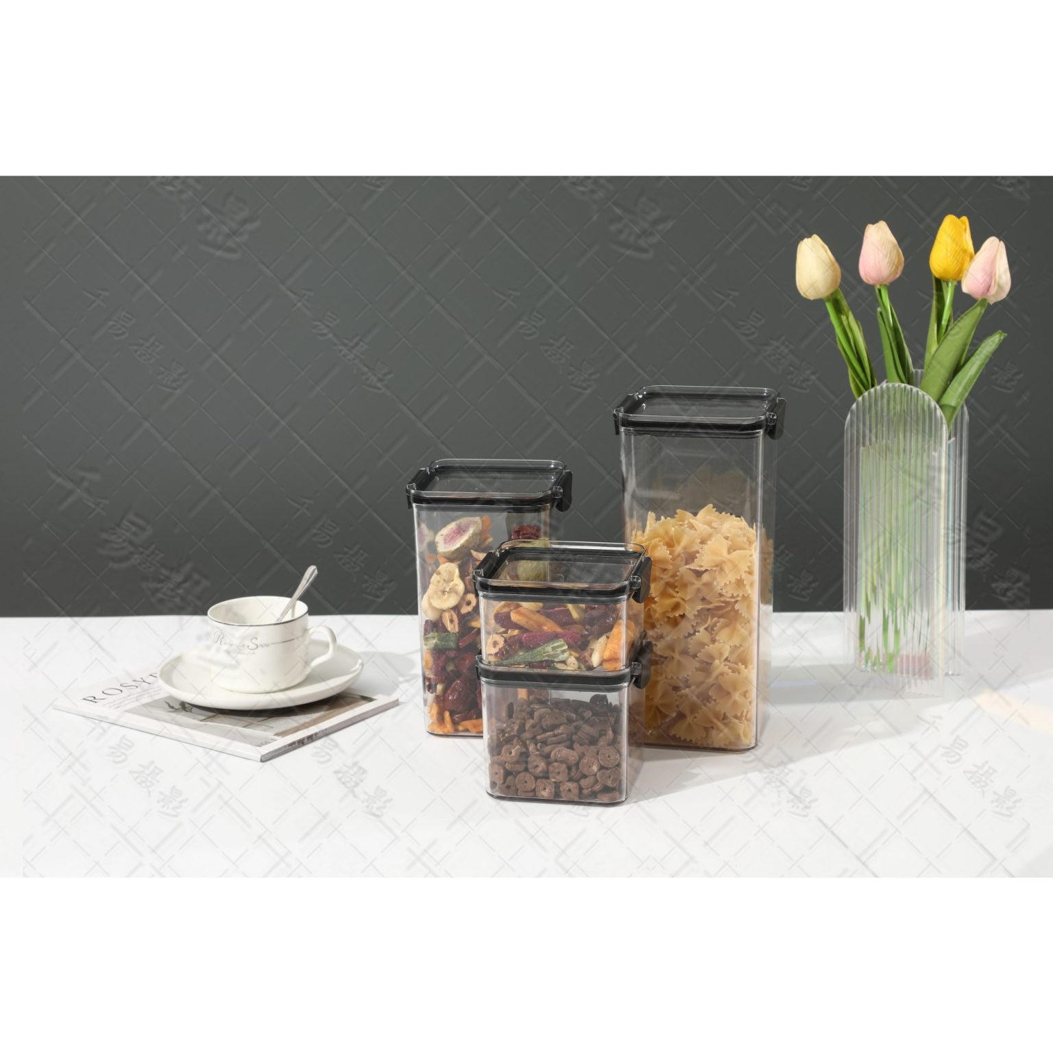 Recipient Plastic Ermetic 1300 ml, pentru Alimente/Obiecte, 10.2x18.5 cm, Transparent - Image 4
