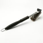 Perie de sârmă pentru grătar, mâner 45 cm, oțel inoxidabil, 45 x 7 x 10 cm, negru - Image 2