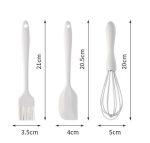 Set 3 Ustensile Bucătărie  Silicon & Inox, Alb Ivory - Image 7