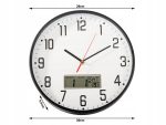 Ceas de Perete Rotund 30cm – Silențios, cu Dată și Temperatură, Aspect Lemn - Image 8