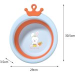 Cadă pliabilă rotundă pentru bebeluși, model iepuraș, 3.3L, albastru, 30x31x3.5 cm - Image 3
