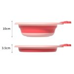 Cadă pliabilă rotundă pentru bebeluși, model iepuraș, 3.3L, roz, 30x31x3.5 cm - Image 3
