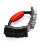 Perie 3 în 1 pentru Grătar cu Racletă și Burete – Oțel inoxidabil, 16 x 7 x 11 cm