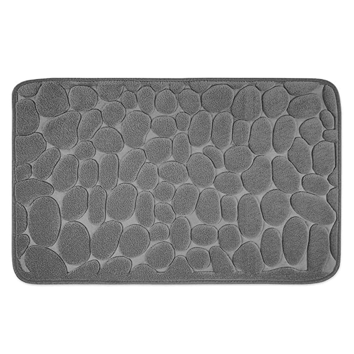 Covoraș Baie Antiderapant 3D Piatra, 40×60 cm, Gri - Image 1