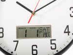 Ceas de Perete Rotund 30cm – Silențios, cu Dată și Temperatură, Aspect Lemn - Image 3