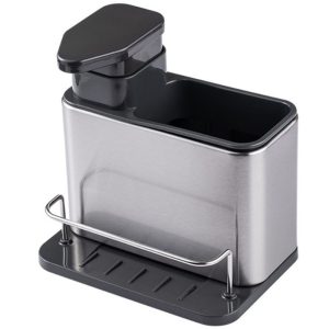 Dozator  Multifunctional 2în1, Suport + Dispenser Detergent/Săpun, Negru