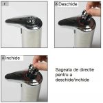 Dispenser Sapun Lichid cu Senzor Infrarosu, Otel Inoxidabil, 250ml, Gri - Image 7