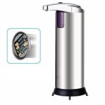 Dispenser Sapun Lichid cu Senzor Infrarosu, Otel Inoxidabil, 250ml, Gri - Image 2