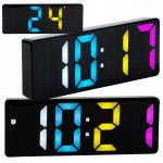 Ceas Digital cu Alarmă, Termometru și Funcție Snooze – Afișaj Color și Dată