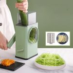 Feliator Manual 3-în-1 pentru Legume – Verde, 28.5x9.2x13.5 cm, Lame Inox, Bază cu Ventuză - Image 11