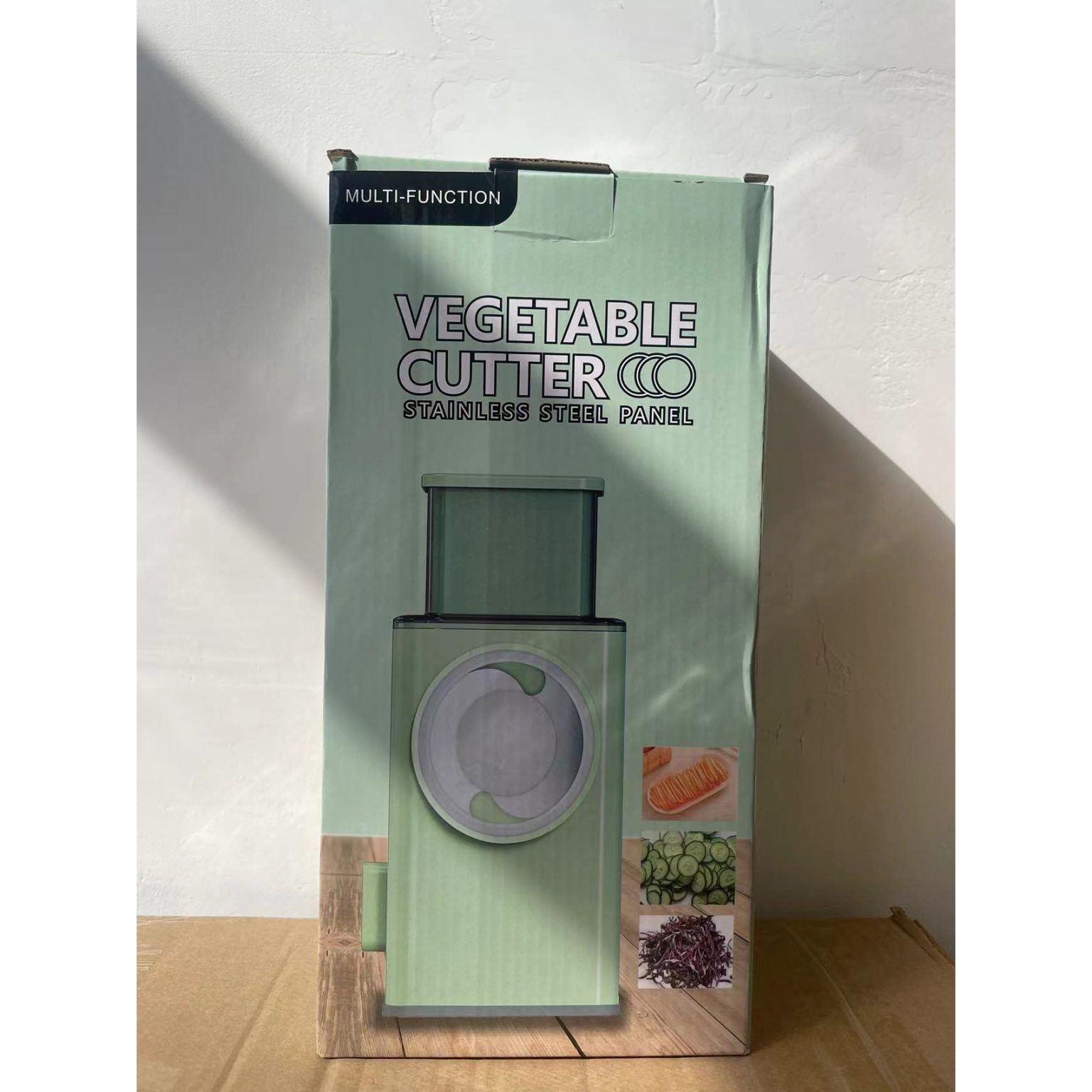 Feliator Manual 3-în-1 pentru Legume – Verde, 28.5x9.2x13.5 cm, Lame Inox, Bază cu Ventuză - Image 2