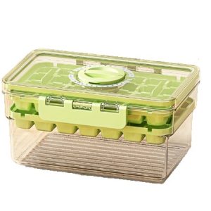 Formă Gheață  Etanșă, 2 Straturi, PP+PET, Verde, 19x12x9.5 cm