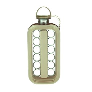 Aparat Portabil 2 în 1 pentru Gheață, 17 Cuburi, Tavă Sticlă, 27.5x11.4x5.5 cm, Alb-Gri