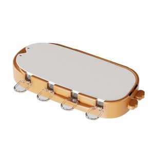 Formă înghețată cu 4 compartimente, silicon & ABS, model animăluțe – portocaliu