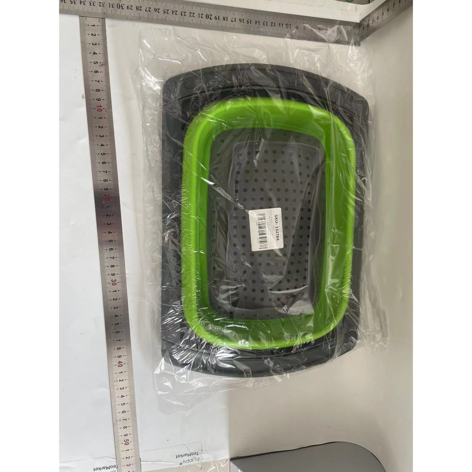 Coș de Scurgere Extensibil pentru Chiuvetă – 39x12 cm, Extensibil până la 61 cm, Cu Mânere, Verde, Cu Sită pentru Fructe și Legume - Image 3