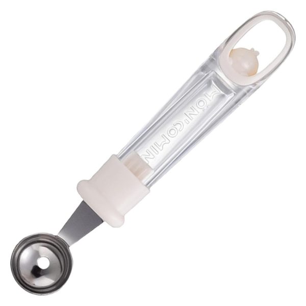 Lingură Antialunecare pentru Bile din Fructe – Bej, 17.6 x 2.9 cm