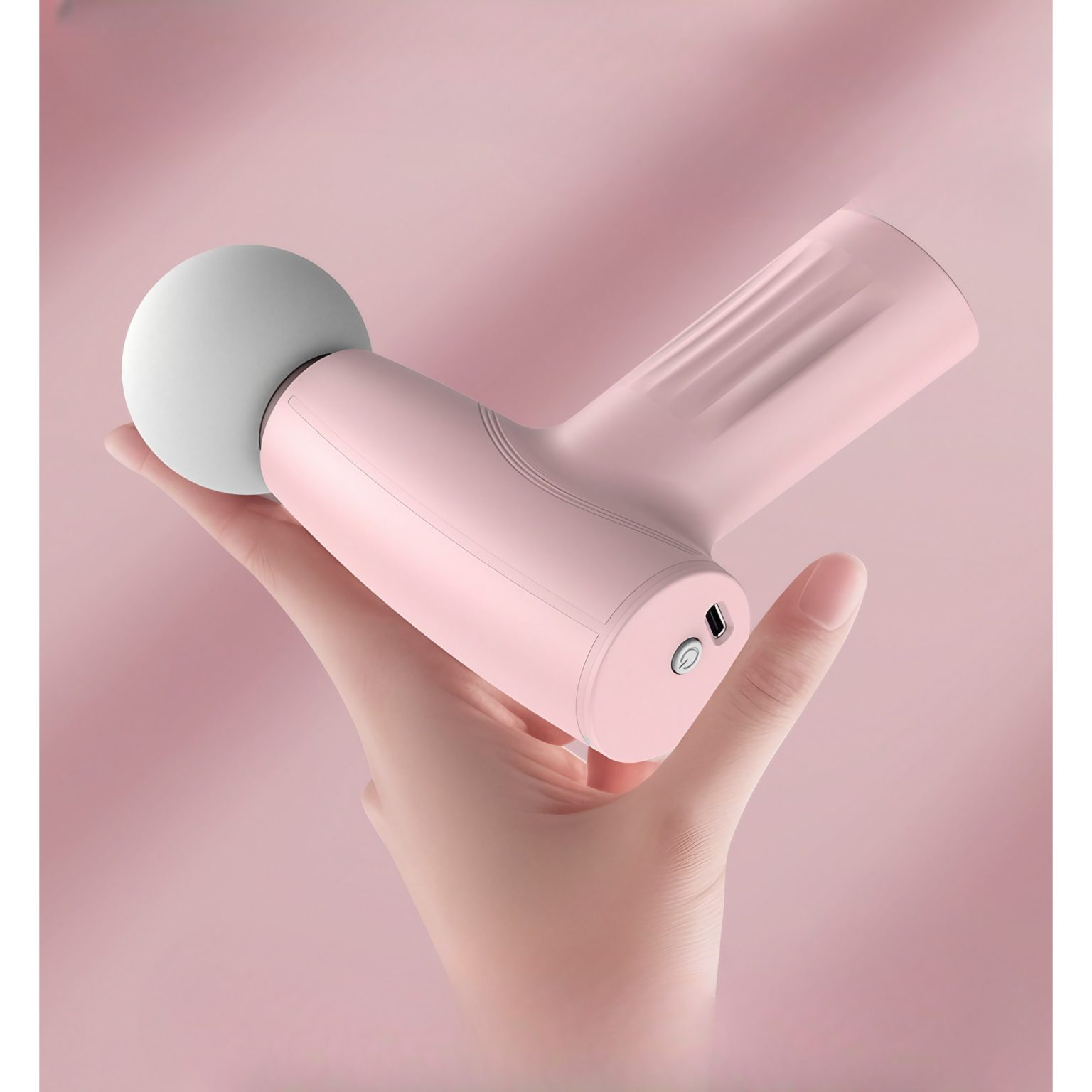 Mini Aparat de Masaj Tip Pistol, USB-C, 3 Viteze, 120 min, Roz - Image 3