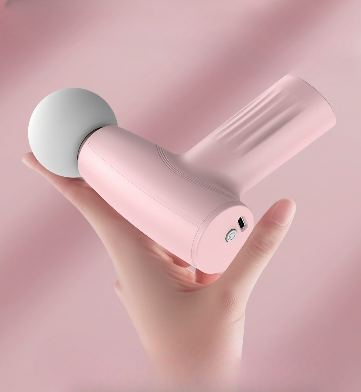 Mini Aparat de Masaj Tip Pistol, USB-C, 3 Viteze, 120 min, Roz - Image 3