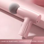 Mini Aparat de Masaj Tip Pistol, USB-C, 3 Viteze, 120 min, Roz - Image 5