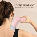 Mini Aparat de Masaj Tip Pistol, USB-C, 3 Viteze, 120 min, Roz - Image 9