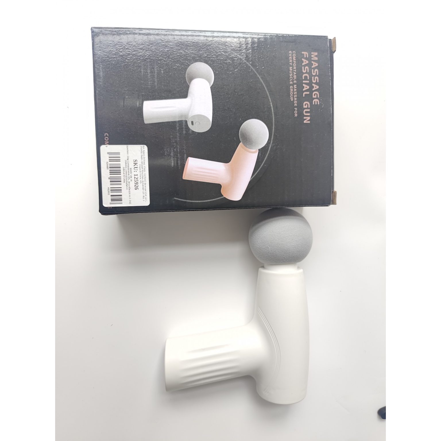 Mini Aparat de Masaj Tip Pistol, USB-C, 3 Viteze, 120 min, Alb - Image 3