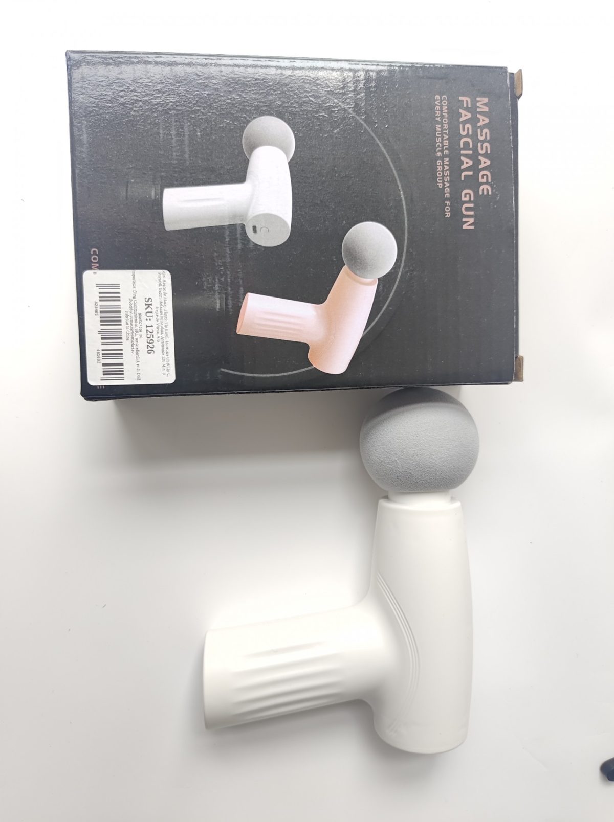 Mini Aparat de Masaj Tip Pistol, USB-C, 3 Viteze, 120 min, Alb - Image 3