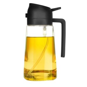Recipient Ulei  2in1, Spray & Turnare, 470 ml, Sticlă, Negru