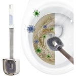 Perie WC cu Recipient Detergent, Fără Găuri, 40x9 cm, Alb - Image 3