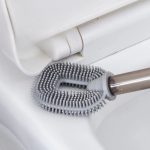 Perie WC cu Recipient Detergent, Fără Găuri, 40x9 cm, Alb - Image 4