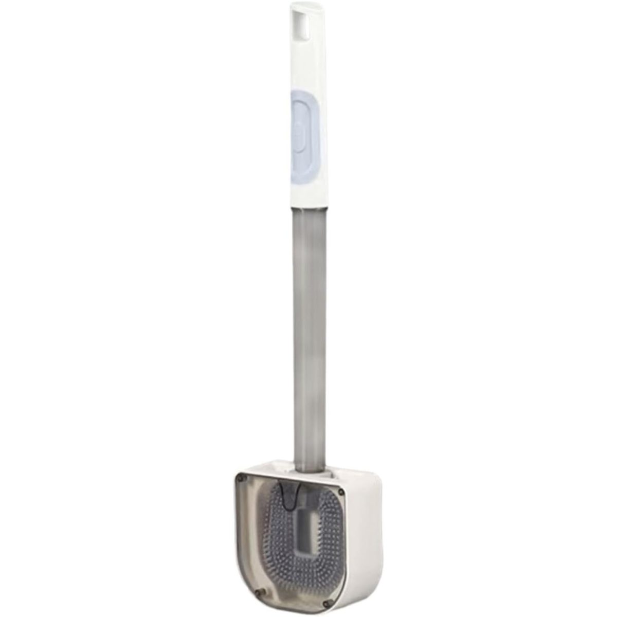Perie WC cu Recipient Detergent, Fără Găuri, 40x9 cm, Alb - Image 1