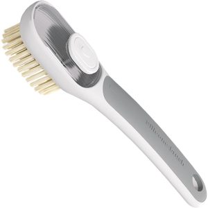 Perie 2 în 1, cu Lichid și Mâner Lung, Gri, 20.1x4.3x5 cm