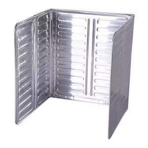 Placă protecție aragaz pliabilă din aluminiu, 32.5x84 cm, gri – anti-stropi, ușor de curățat