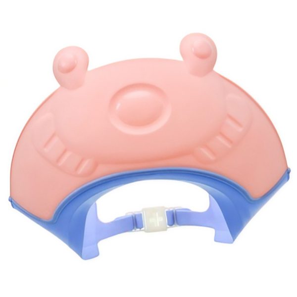 Vizieră de Protecție pentru Baie Copii, Model Broască, Dimensiune Ajustabilă, Roz, 24x23 cm