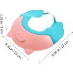 Vizieră de protecție baie pentru copii, model purceluș, ajustabilă, 23x23 cm, roz - Image 5