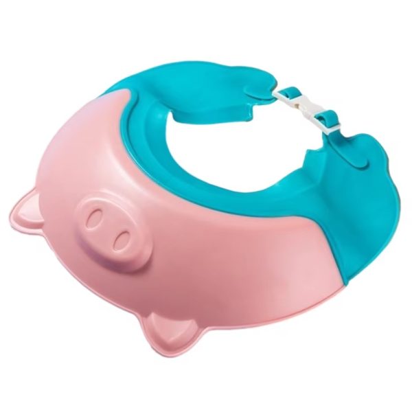 Vizieră de protecție baie pentru copii, model purceluș, ajustabilă, 23x23 cm, roz