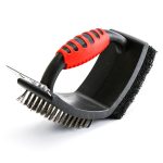Perie 3 în 1 pentru Grătar cu Racletă și Burete – Oțel inoxidabil, 16 x 7 x 11 cm - Image 3