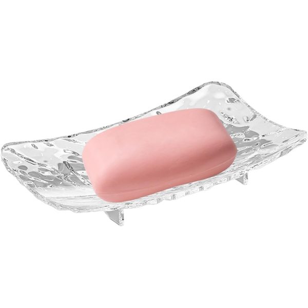 Savonieră Transparent, 15x9 cm, cu Scurgere