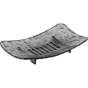 Savonieră Plastic  cu Scurgere, Gri, 15x9 cm