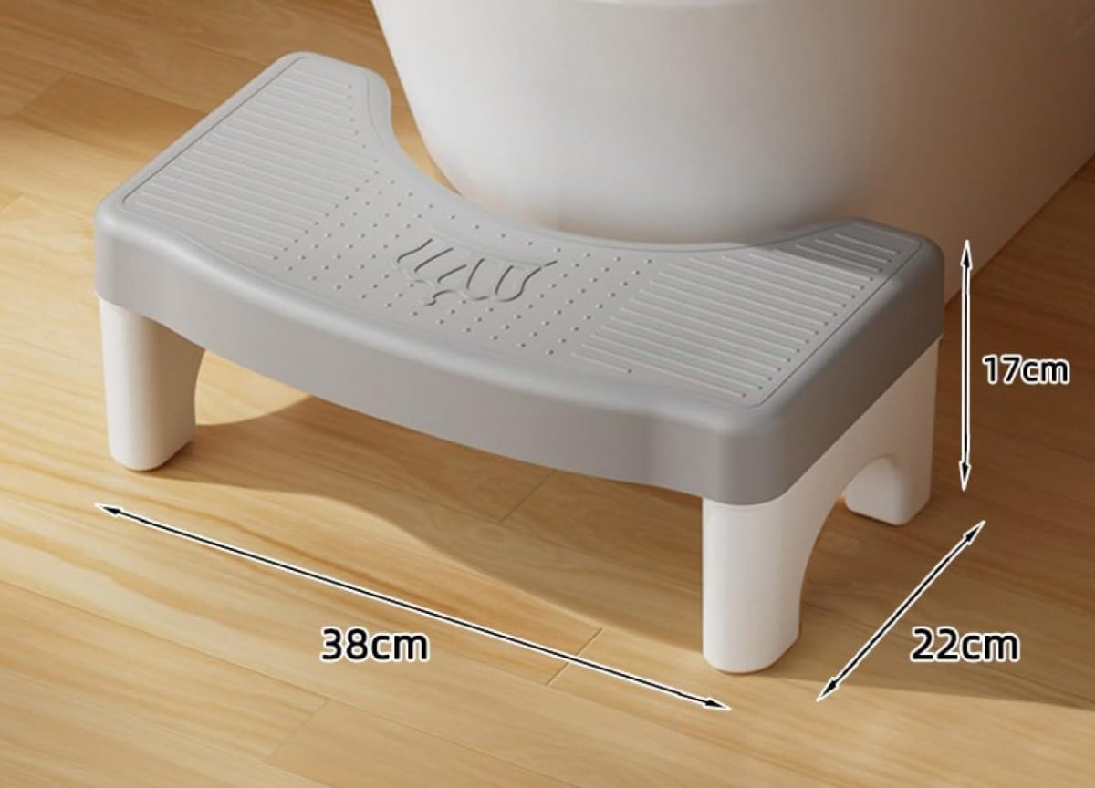 Scăunel WC , Inaltator pentru Toaletă, Gri, 38×22×17 cm - Image 4