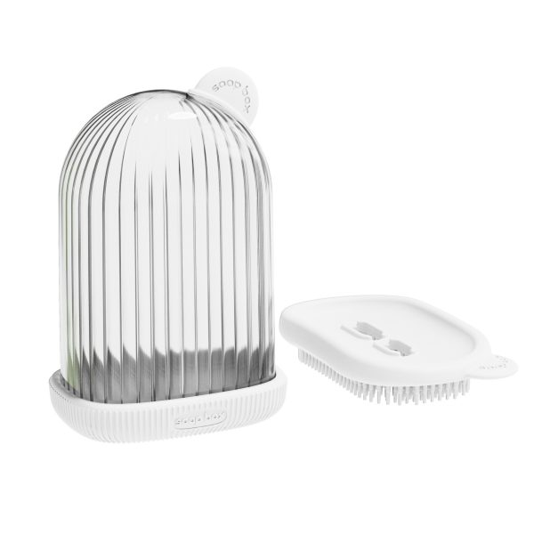 Săpunieră de Călătorie cu Capac și Scurgere, Alb, 12.6×6.1×8.4 cm