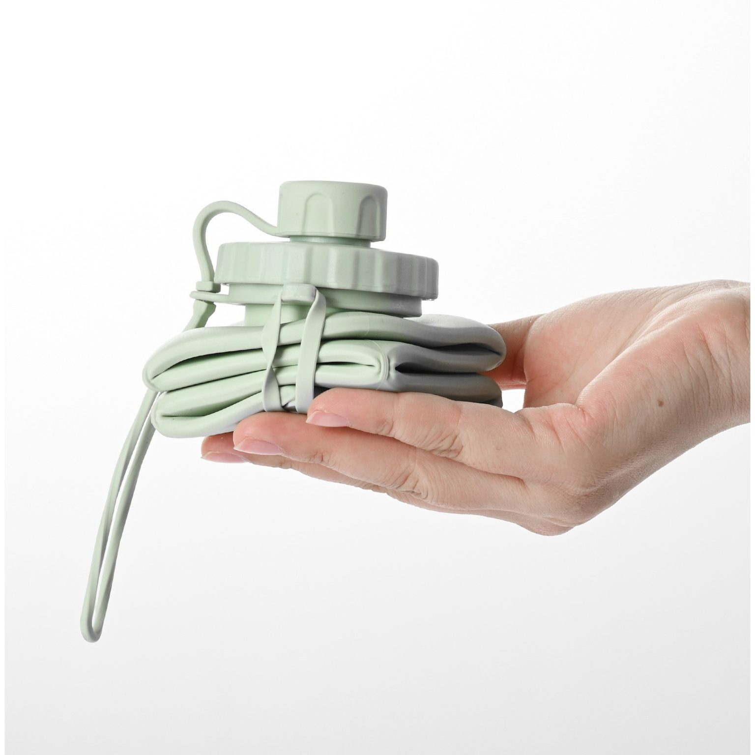 Sticlă Apă Pliabilă din Silicon, Reutilizabilă, 600 ml, 22x7.8 cm, Verde - Image 8