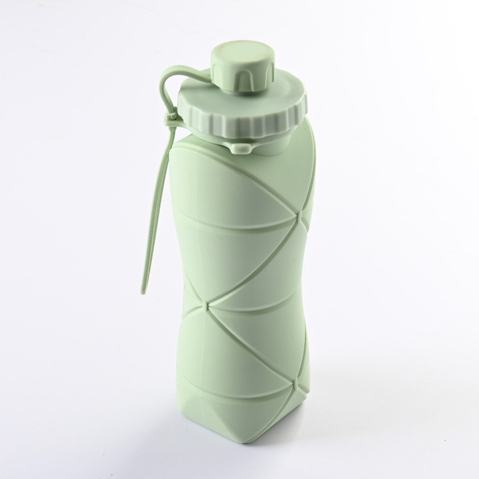 Sticlă Apă Pliabilă din Silicon, Reutilizabilă, 600 ml, 22x7.8 cm, Verde - Image 3