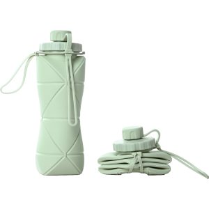 Sticlă Apă Pliabilă din Silicon, Reutilizabilă, 600 ml, 22x7.8 cm, Verde