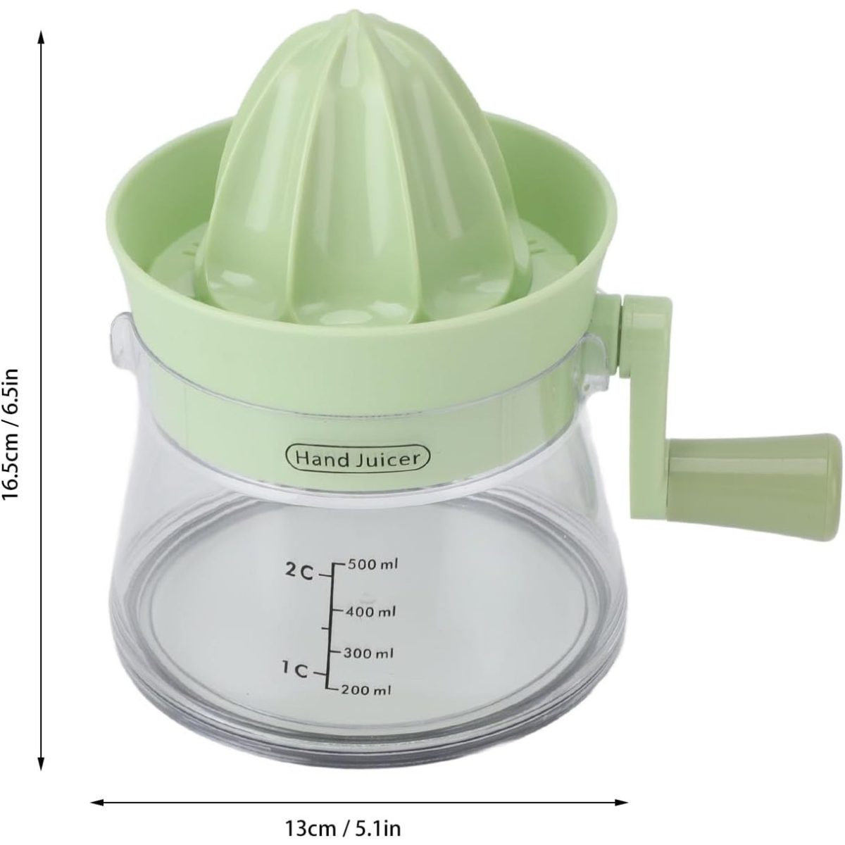 Storcător de Citrice Manual, Rezistent, Ușor de Folosit și Depozitat, Durabil, Calitativ, 16.5x13 cm, Transparent/Verde - Image 2