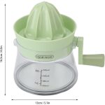 Storcător de Citrice Manual, Rezistent, Ușor de Folosit și Depozitat, Durabil, Calitativ, 16.5x13 cm, Transparent/Verde - Image 2