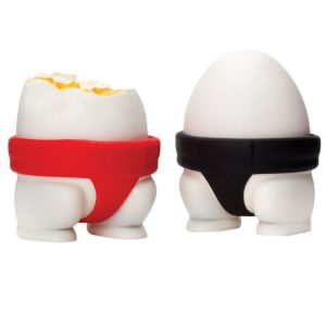 Suporturi Ouă Fierte – Set 2, Model Sumo, Silicon & PP, Multicolor