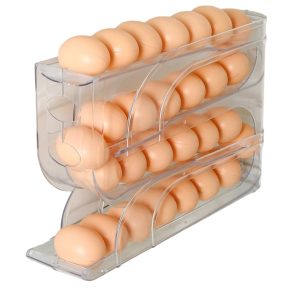 Suport Organizator Ouă  4 Straturi, Frigider, 32x20x7 cm, Transparent