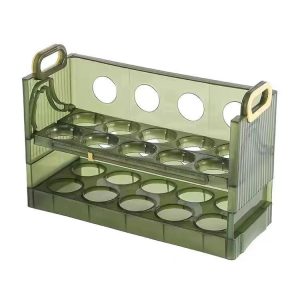 Organizator Ouă Frigider , 20 Ouă, 2 Straturi, Verde