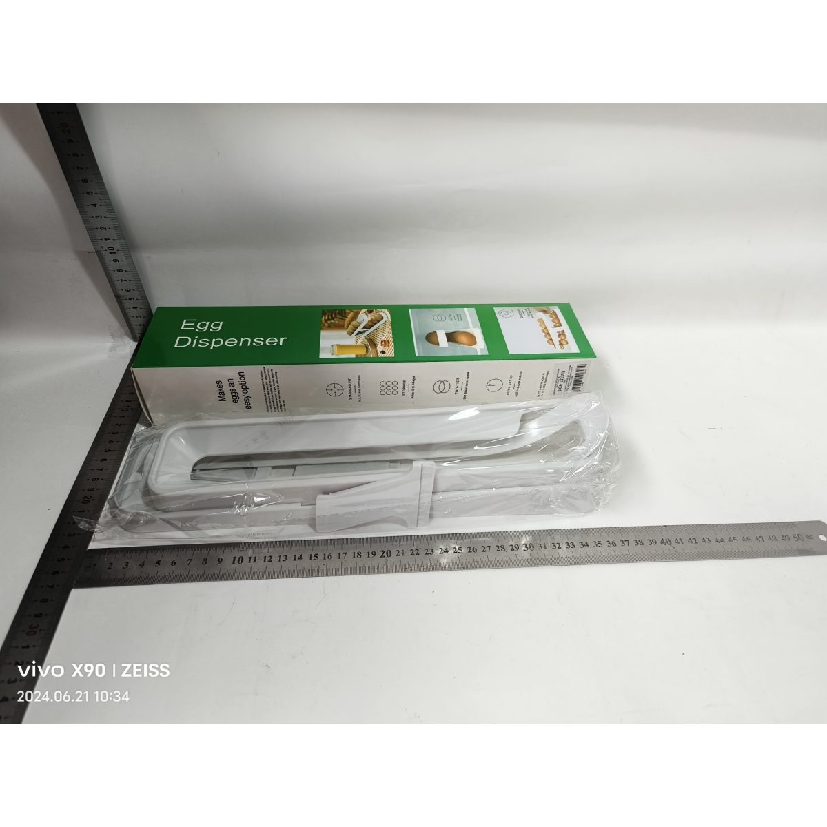 Suport pentru Ouă – 2 Straturi, pentru Ușa Frigiderului, 36x8.2x10 cm, Alb - Image 2